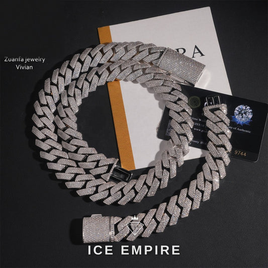 Iced Out Rose Gold Plated Moissanite Cuban Chain