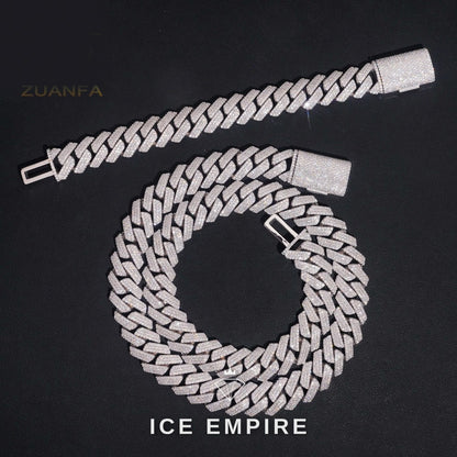 Iced Out Rose Gold Plated Moissanite Cuban Chain