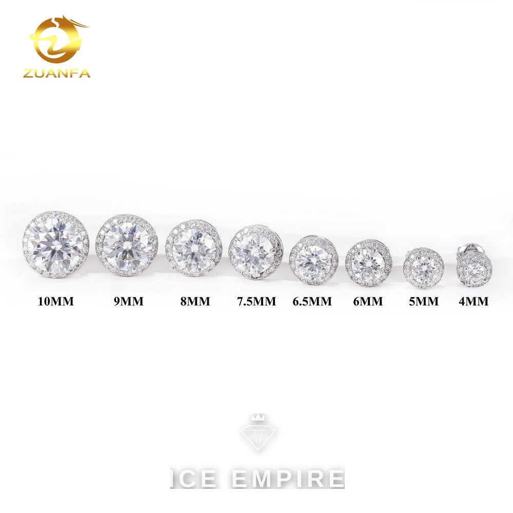 Iced Out Rose Gold Plated Moissanite Stud Earrings