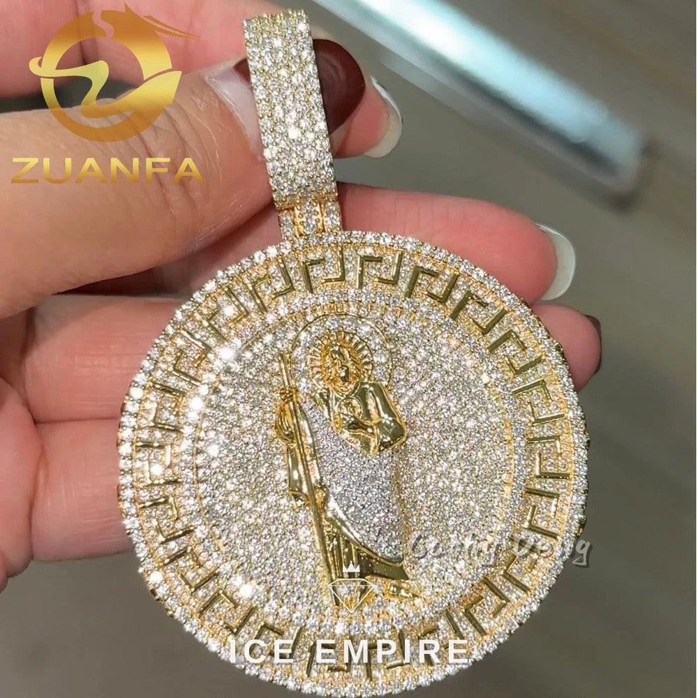 Iced Out Baguette Rose Gold Plated Moissanite Cuban Chain