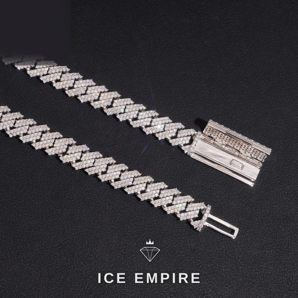 Iced Out Rose Gold Plated Moissanite Cuban Chain