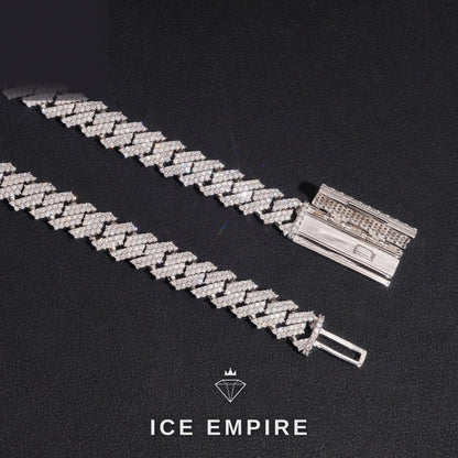 Iced Out Rose Gold Plated Moissanite Cuban Chain