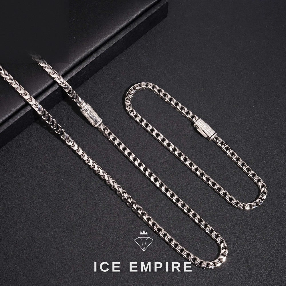 Iced Out 925 Silver Moissanite Cuban Chain