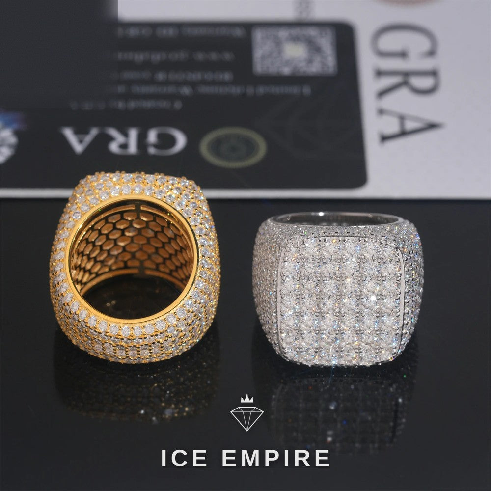 Iced Out 925 Silver Moissanite Ring