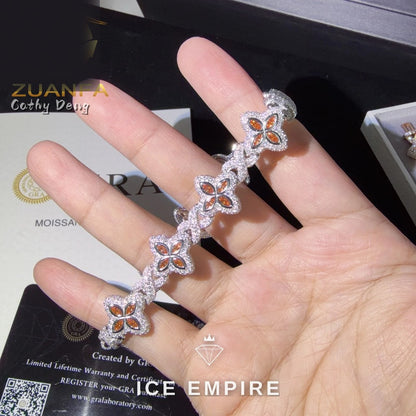 Iced Out 925 Silver Moissanite Cuban Chain