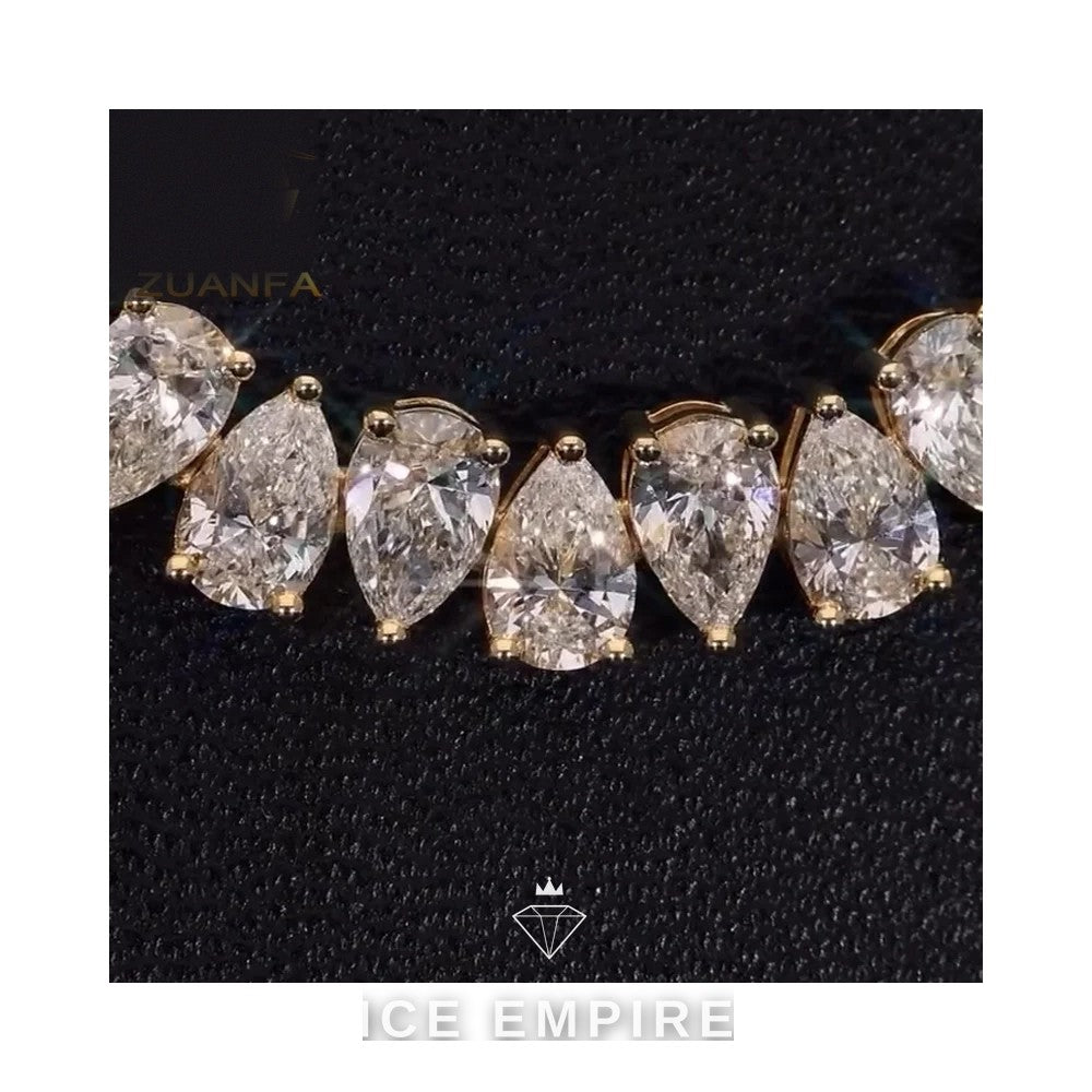 Iced Out Gold Plated Moissanite Cuban Chain