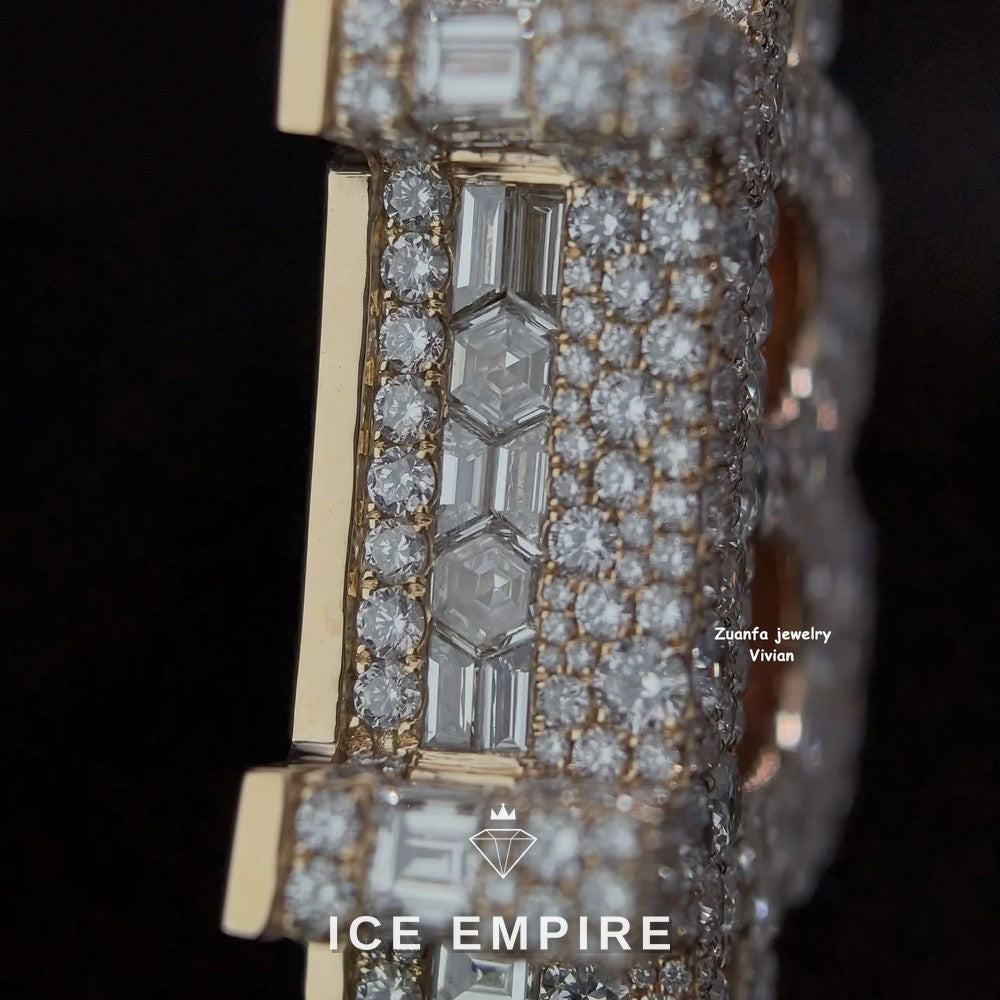 Iced Out Rose Gold Plated Moissanite Pendant