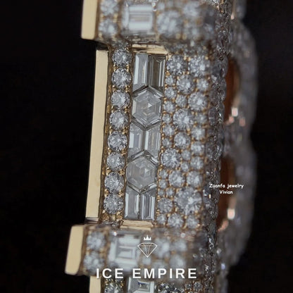 Iced Out Rose Gold Plated Moissanite Pendant