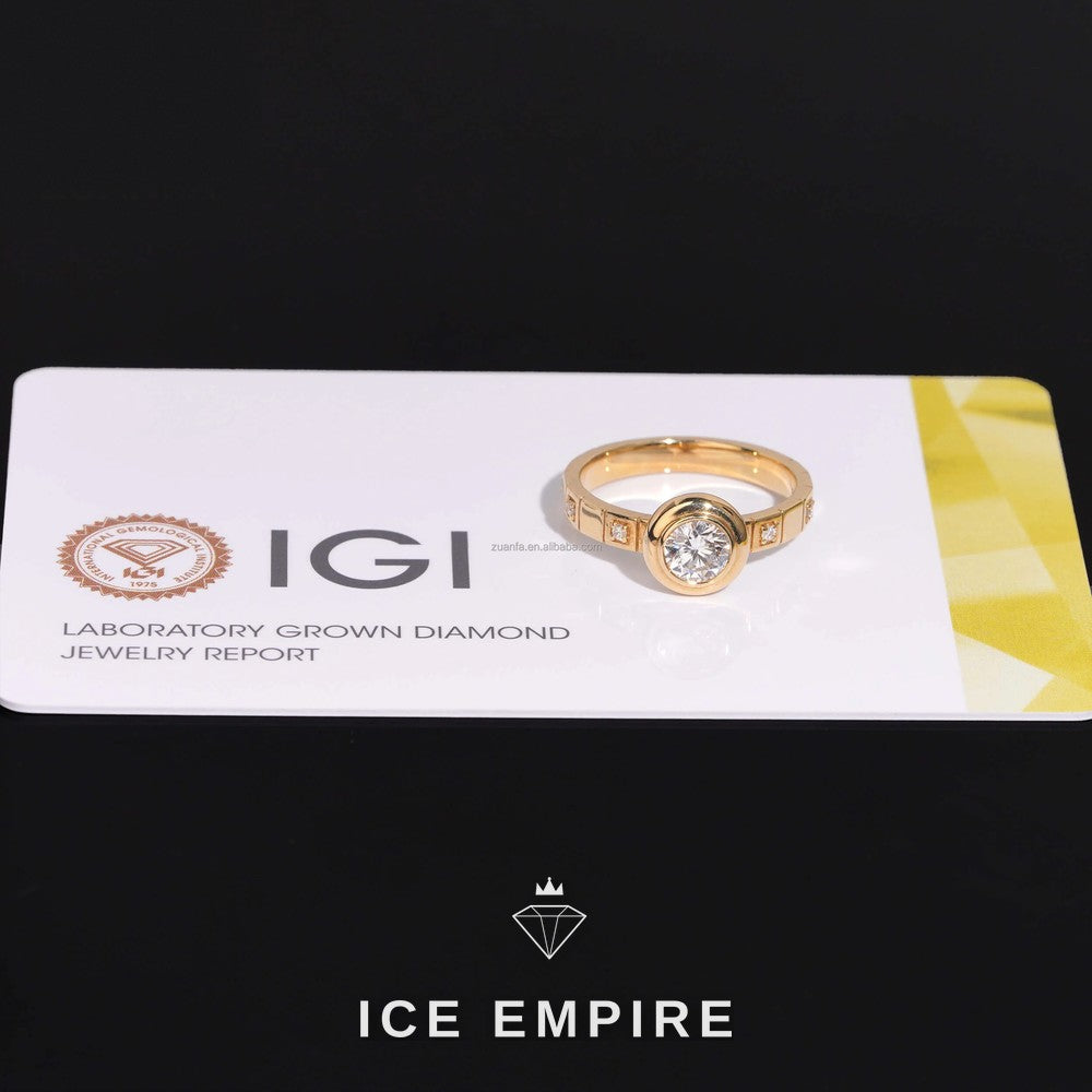 Iced Out 18K Gold Lab Grown Diamond Engagement Ring