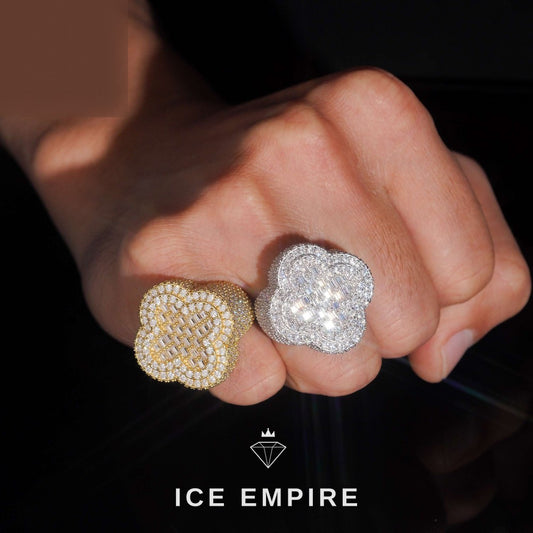 Iced Out Baguette Gold Plated Moissanite Ring