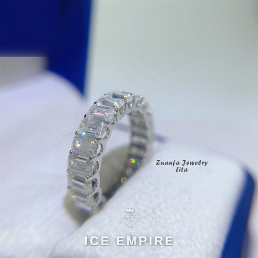 Iced Out 925 Silver Moissanite Ring