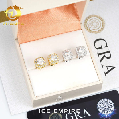 Iced Out 925 Silver Moissanite Earrings