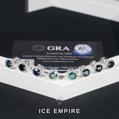 Iced Out 925 Silver Moissanite Stud Earrings
