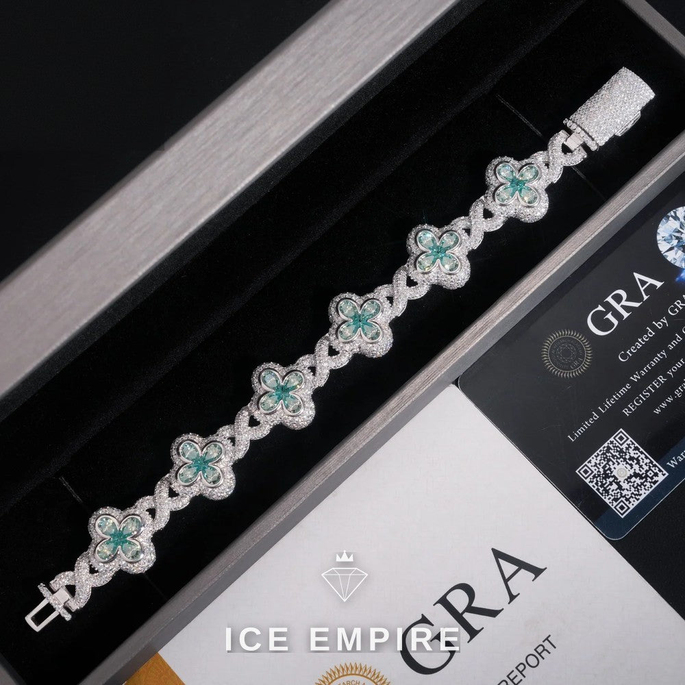 Iced Out 925 Silver Moissanite Cuban Chain