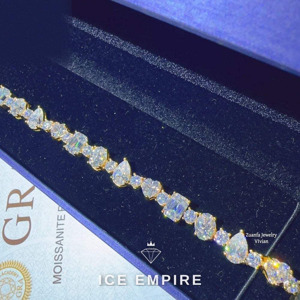 Iced Out 925 Silver Moissanite Tennis Chain