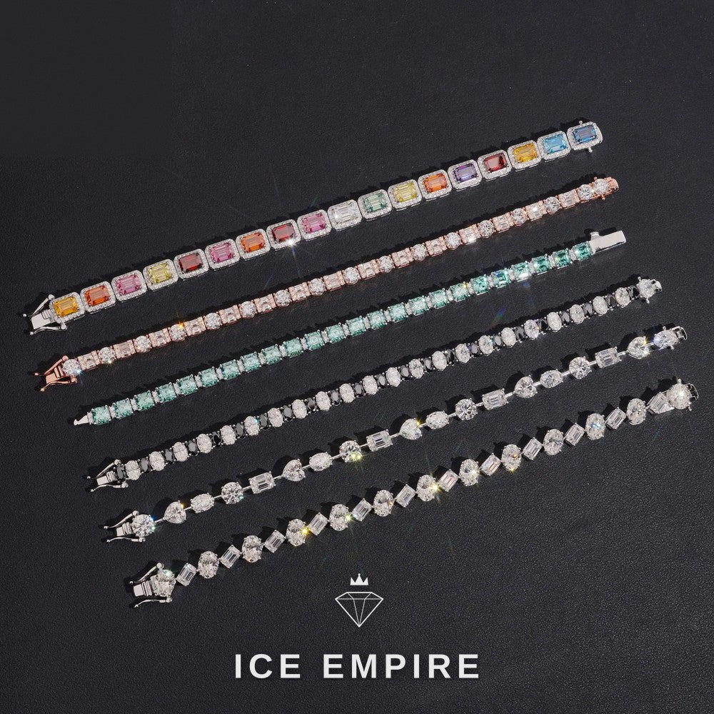 Iced Out 925 Silver Moissanite Tennis Bracelet