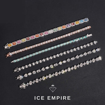 Iced Out 925 Silver Moissanite Tennis Bracelet
