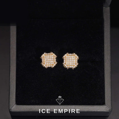 Iced Out 925 Silver Moissanite Stud Earrings