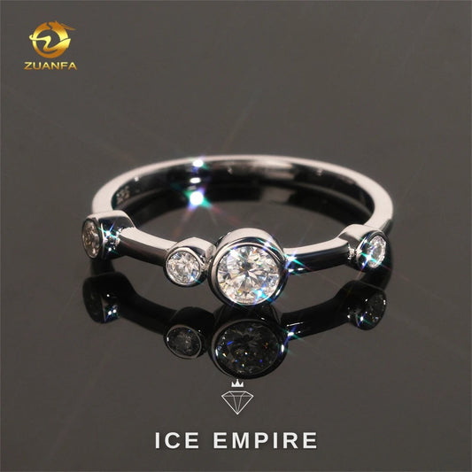 Iced Out Gold Plated Moissanite Engagement Ring