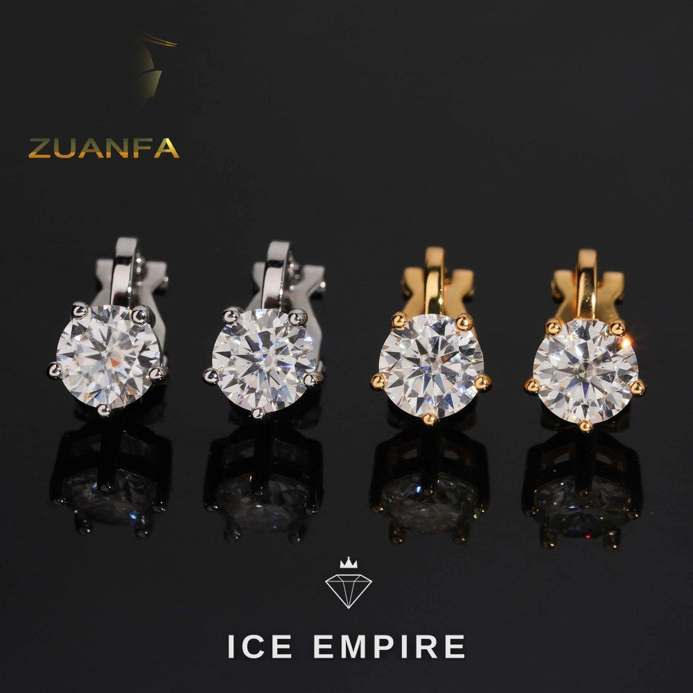 Iced Out Rose Gold Plated Moissanite Earrings