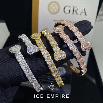 Iced Out Baguette 925 Silver Moissanite Bracelet