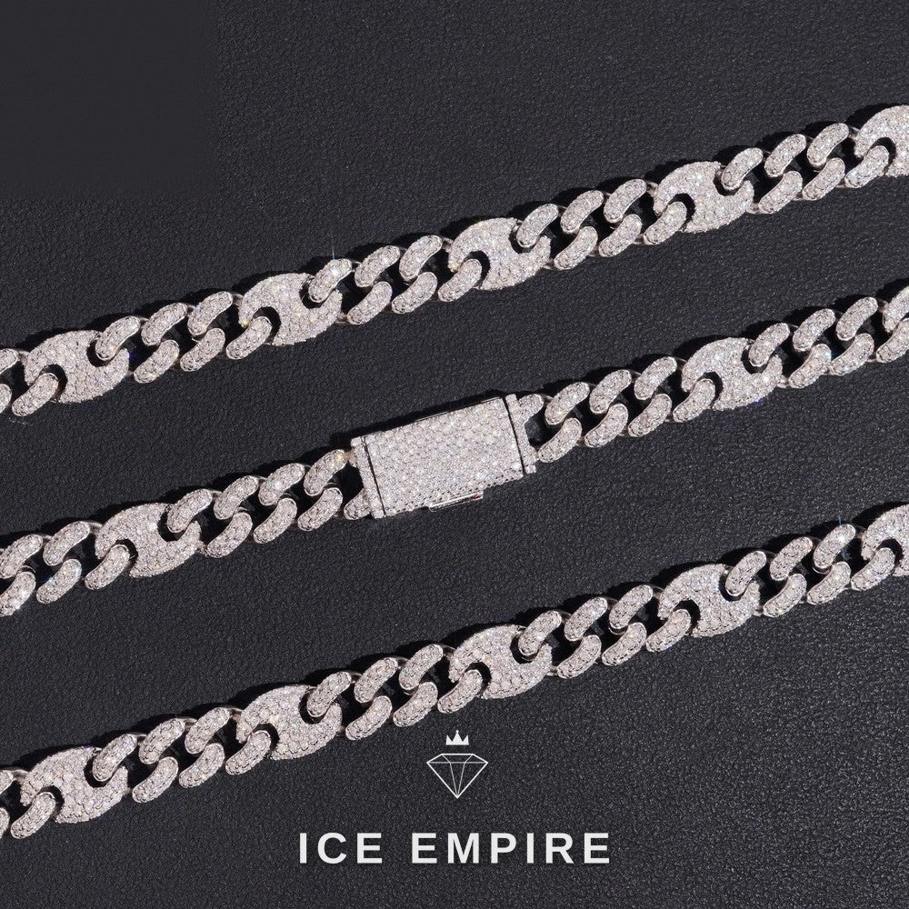 Iced Out Rose Gold Plated Moissanite Cuban Chain