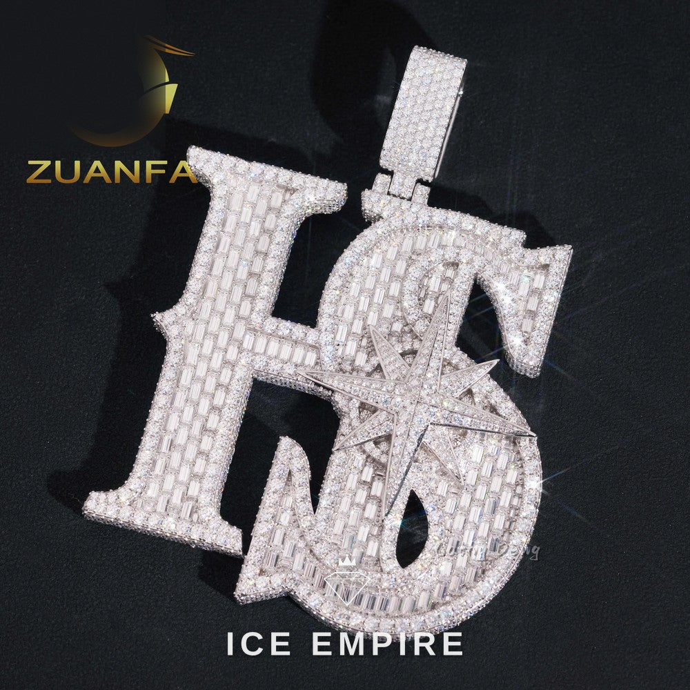 Iced Out Baguette Rose Gold Plated Moissanite Pendant