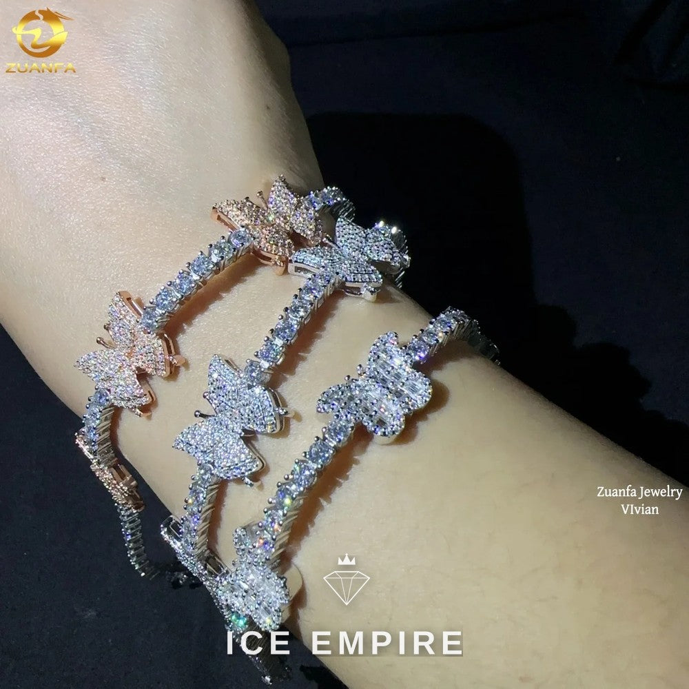 Iced Out 925 Silver Moissanite Tennis Chain