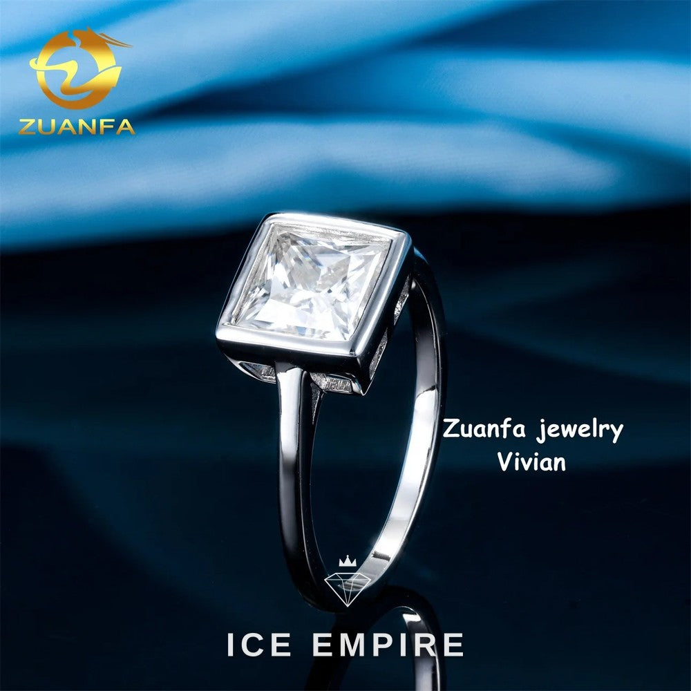 Iced Out 925 Silver Moissanite Ring