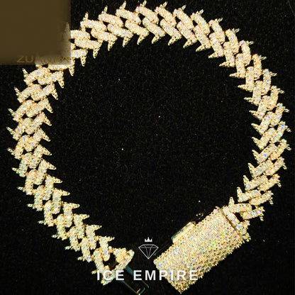 Iced Out Rose Gold Plated Moissanite Cuban Chain