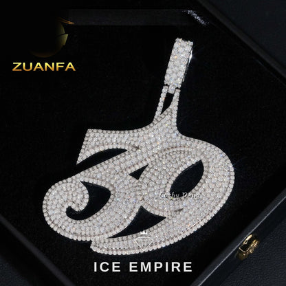 Iced Out Baguette Rose Gold Plated Moissanite Pendant