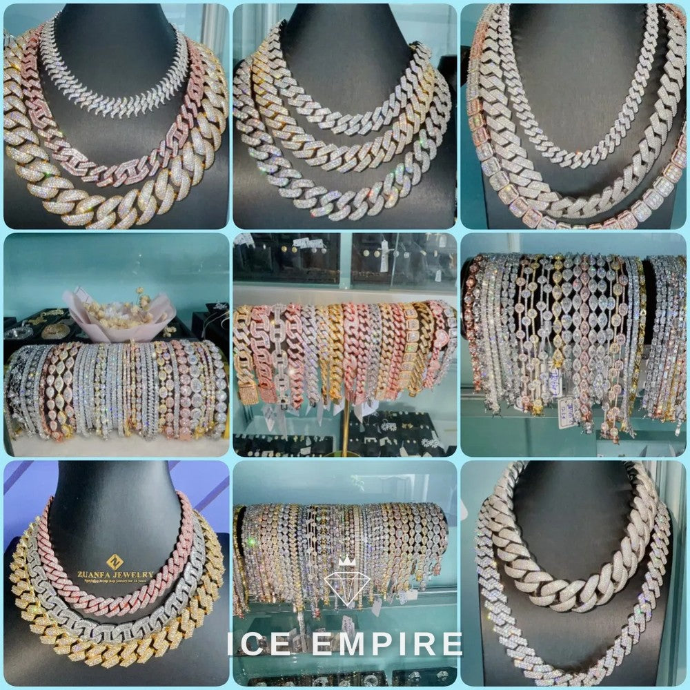 Iced Out Rose Gold Plated Moissanite Cuban Chain