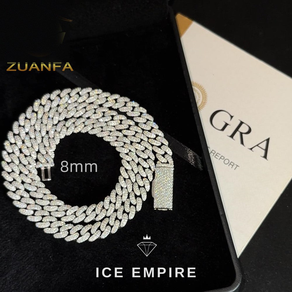 Iced Out Rose Gold Plated Moissanite Cuban Chain