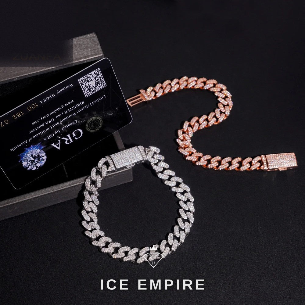 Iced Out Rose Gold Plated Moissanite Cuban Chain