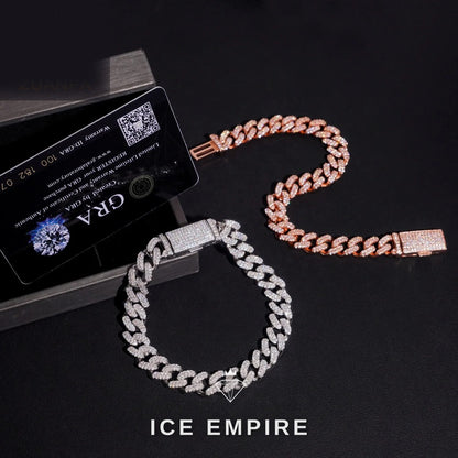 Iced Out Rose Gold Plated Moissanite Cuban Chain