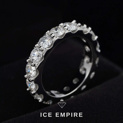 Iced Out 925 Silver Lab Grown Diamond Wedding Band