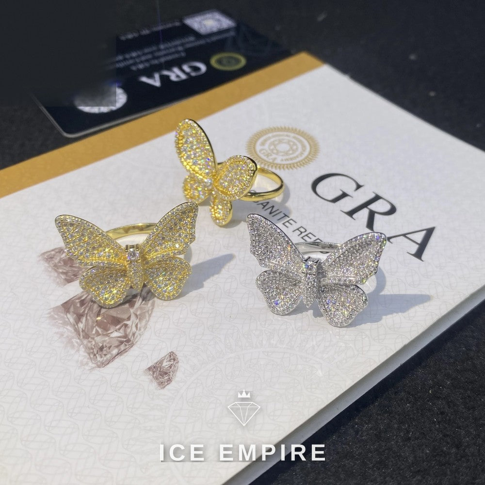 Iced Out Rose Gold Plated Moissanite Ring