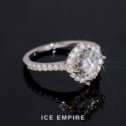 Iced Out 18K Gold Moissanite Wedding Band