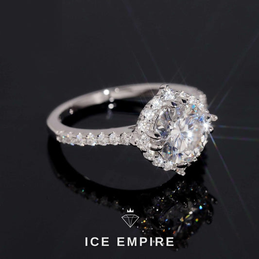 Iced Out 18K Gold Moissanite Wedding Band