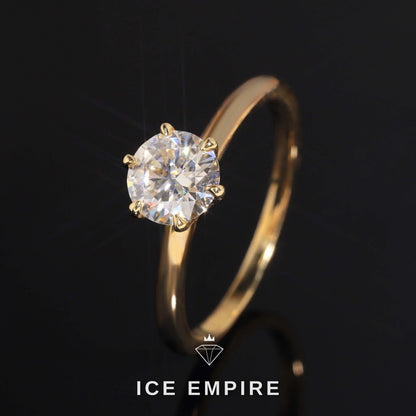 Iced Out 14K Gold Moissanite Wedding Band