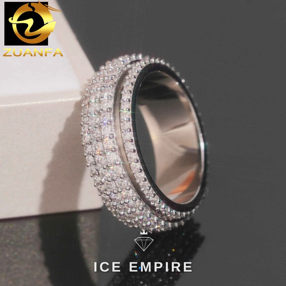 Iced Out 925 Silver Moissanite Ring