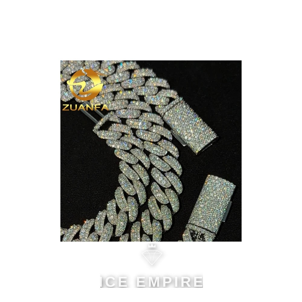 Iced Out Rose Gold Plated Moissanite Cuban Chain