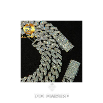 Iced Out Rose Gold Plated Moissanite Cuban Chain