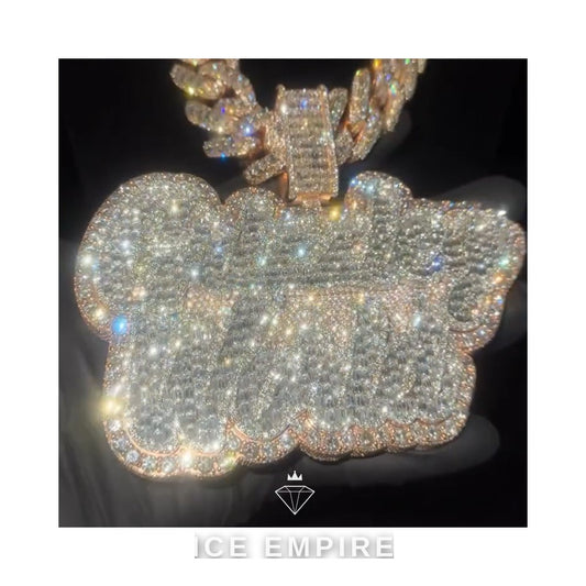 Iced Out 925 Silver Pendant