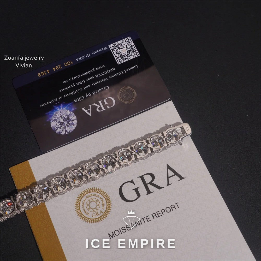 Iced Out 925 Silver Moissanite Tennis Chain