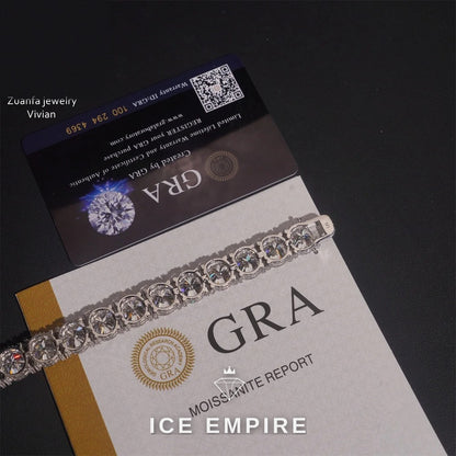 Iced Out 925 Silver Moissanite Tennis Chain