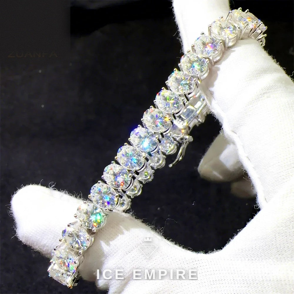 Iced Out 925 Silver Moissanite Tennis Chain