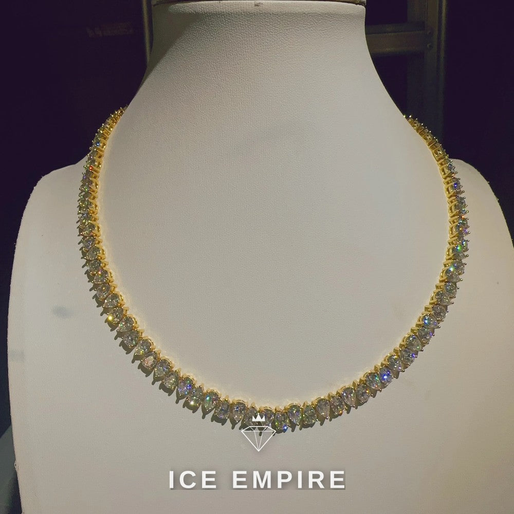 Iced Out Cross Rose Gold Plated Moissanite Cuban Chain