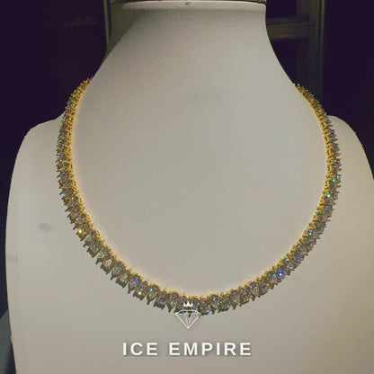 Iced Out Cross Rose Gold Plated Moissanite Cuban Chain