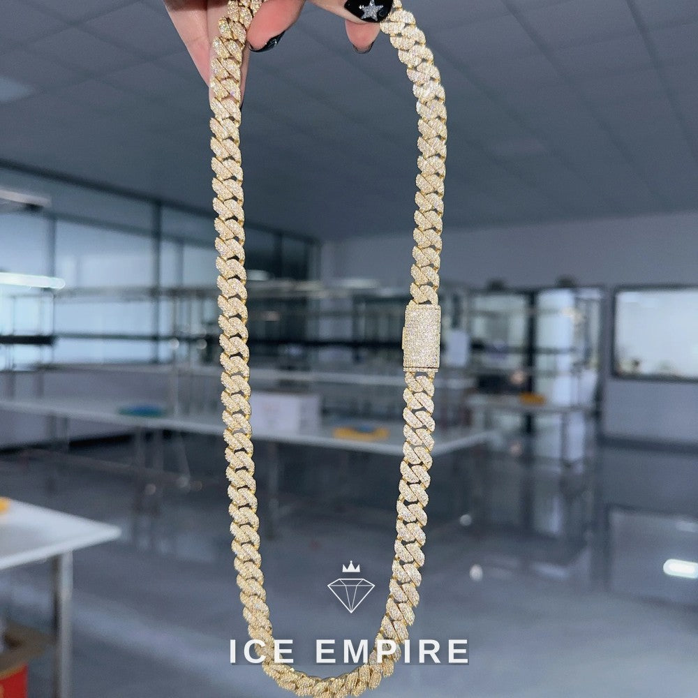 Iced Out Rose Gold Plated Moissanite Cuban Chain
